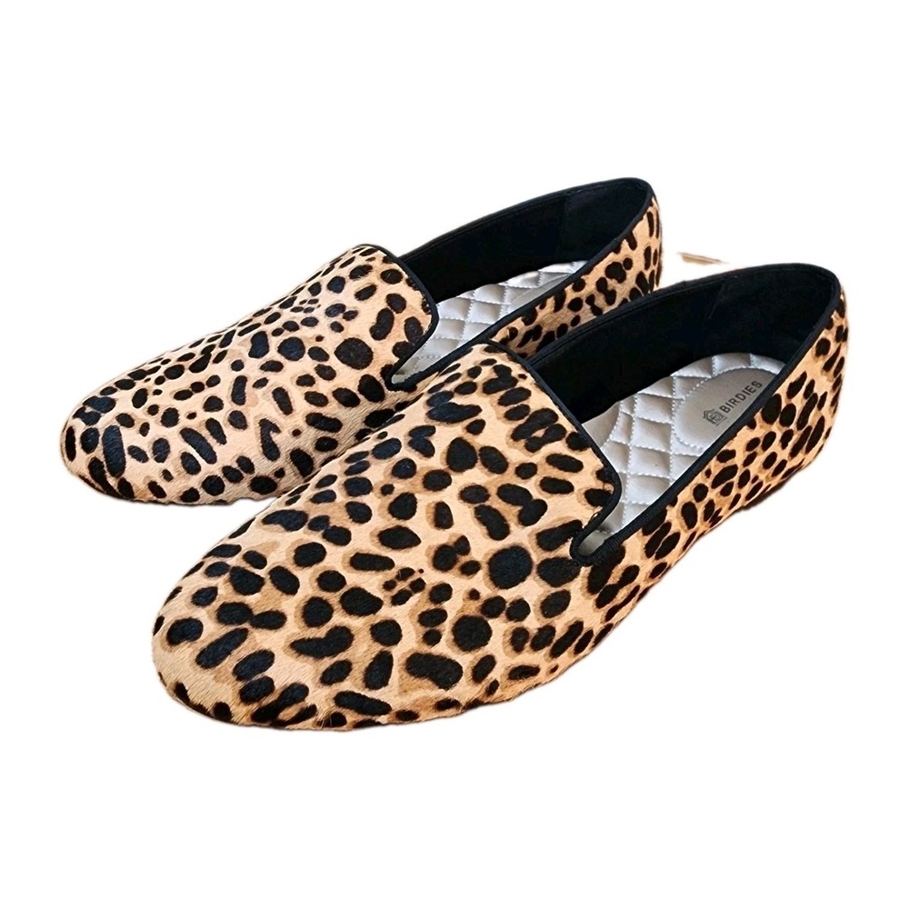 Birdies The Starling Loafer In cheetah Calf Hair Size 10.5 Animal Print Flat